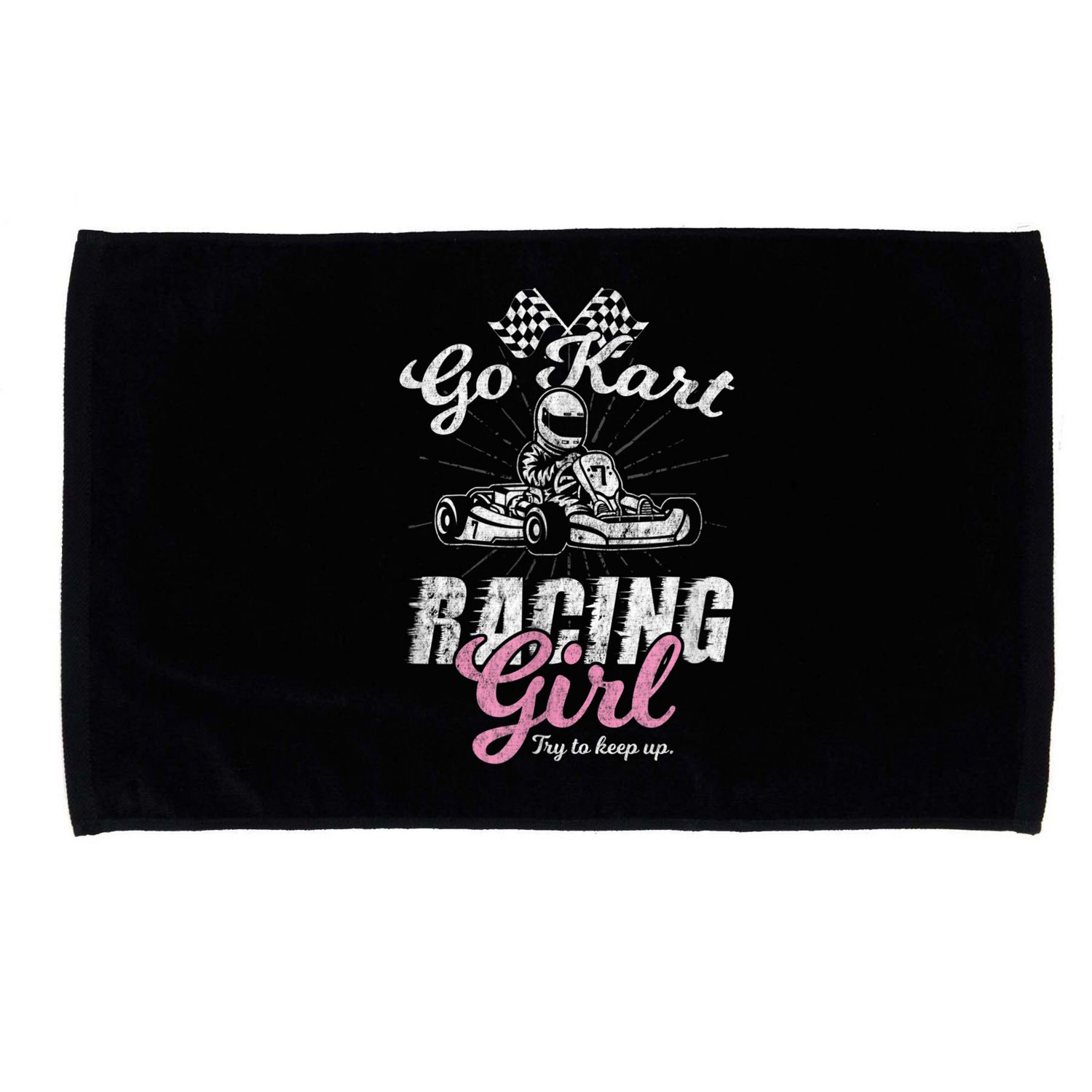 Go Kart Racing Girl Funny Sarcastic Women Girls Design Microfiber Hand Towel
