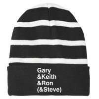 Gary Keith Ron Steve Striped Beanie with Solid Band