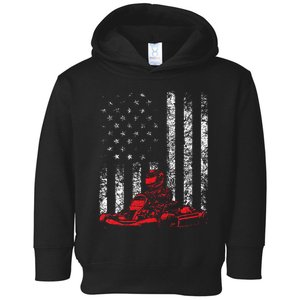 Go Kart Racing Go Karting USA American Flag Race Driving Toddler Hoodie