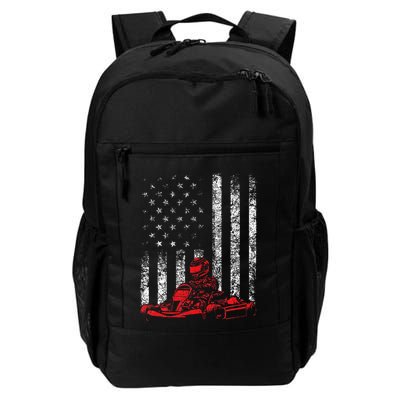 Go Kart Racing Go Karting Usa American Flag Race Driving Daily Commute Backpack