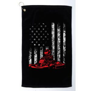 Go Kart Racing Go Karting Usa American Flag Race Driving Platinum Collection Golf Towel