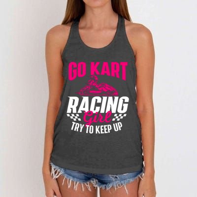 Go Kart Racing Girl Go Karting Lover Go Cart Racing Women's Knotted Racerback Tank