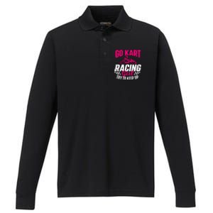 Go Kart Racing Girl Go Karting Lover Go Cart Racing Performance Long Sleeve Polo