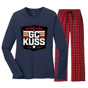 GC Kuss The Hype Is Real And Women's Long Sleeve Flannel Pajama Set 