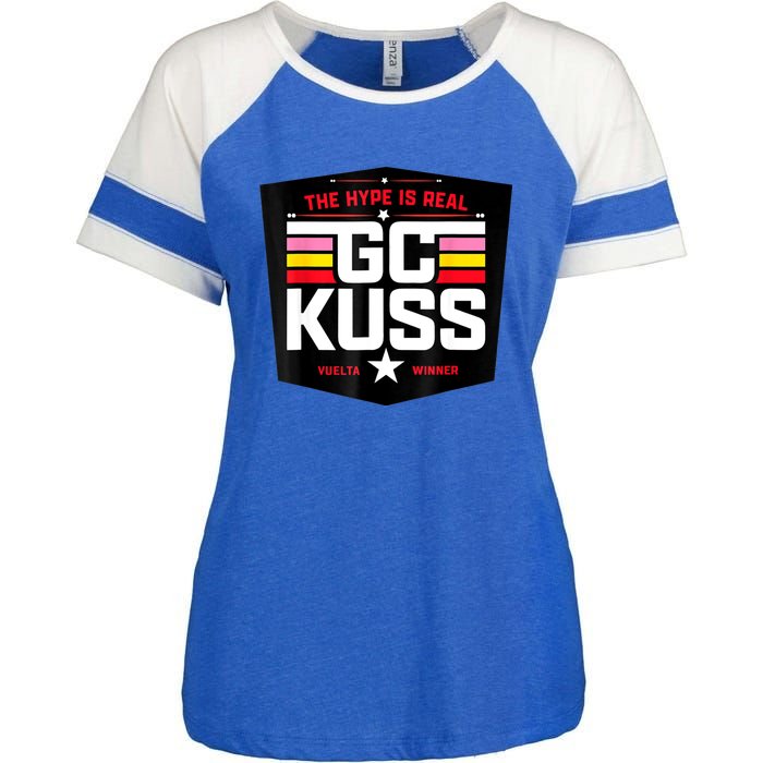 GC Kuss The Hype Is Real And Enza Ladies Jersey Colorblock Tee