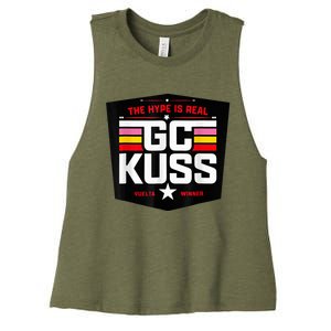 GC KuSS The Hype Is Real GC Kuss store  Women's Racerback Cropped Tank