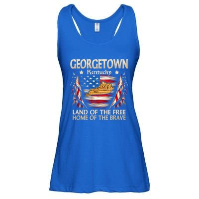 Georgetown Kentucky Usa Flag 4th Of July Cool Gift Ladies Essential Flowy Tank