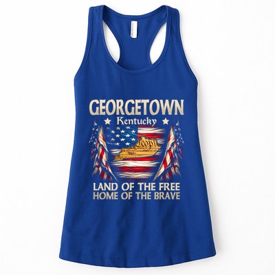 Georgetown Kentucky Usa Flag 4th Of July Cool Gift Womens Tank Top