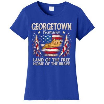 Georgetown Kentucky Usa Flag 4th Of July Cool Gift Women's T-Shirt