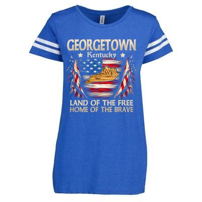 Georgetown Kentucky Usa Flag 4th Of July Cool Gift Enza Ladies Jersey Football T-Shirt