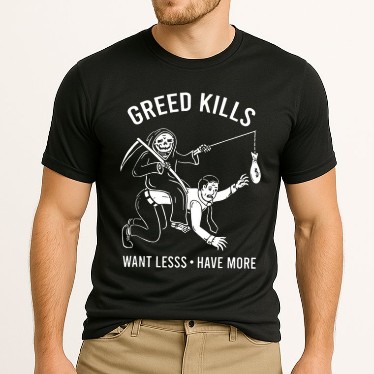 Greed Kills Want Less Have More Performance Shirt
