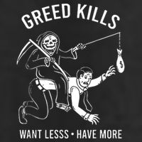 Greed Kills Want Less Have More Large Microfiber Waffle Golf Towel