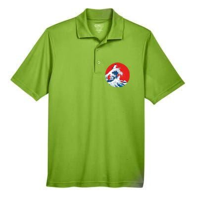 Great Kanagawa Wave Of Cats Men's Origin Performance Pique Polo