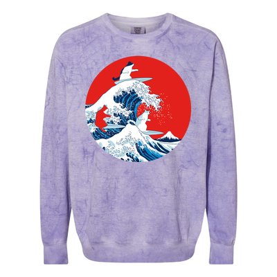 Great Kanagawa Wave Of Cats Colorblast Crewneck Sweatshirt