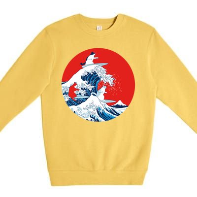 Great Kanagawa Wave Of Cats Premium Crewneck Sweatshirt