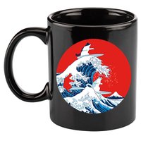Great Kanagawa Wave Of Cats 11oz C Handle Ceramic Mug