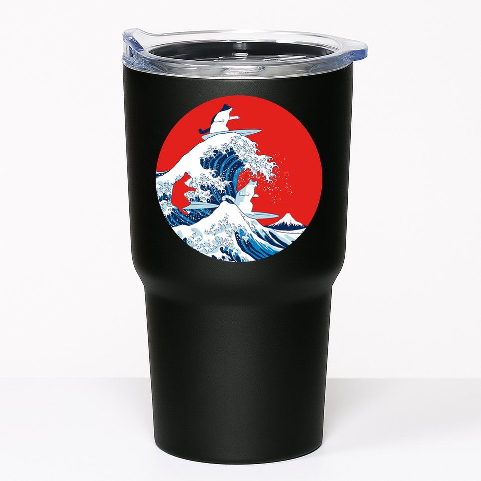 Great Kanagawa Wave Of Cats Tumbler