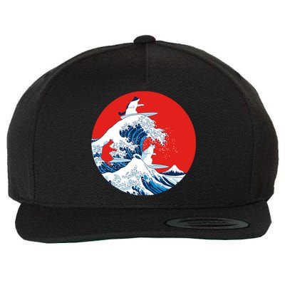 Great Kanagawa Wave Of Cats Wool Snapback Cap