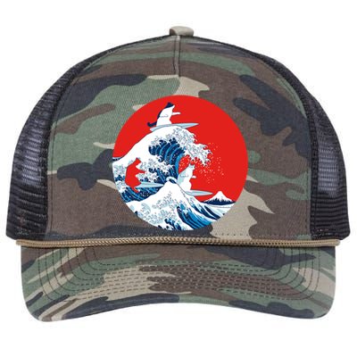 Great Kanagawa Wave Of Cats Retro Rope Trucker Hat Cap