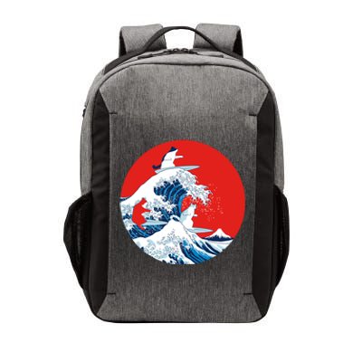 Great Kanagawa Wave Of Cats Vector Backpack