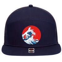 Great Kanagawa Wave Of Cats 7 Panel Mesh Trucker Snapback Hat