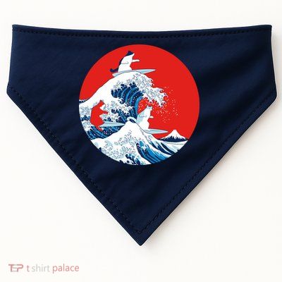 Great Kanagawa Wave Of Cats USA-Made Doggie Bandana