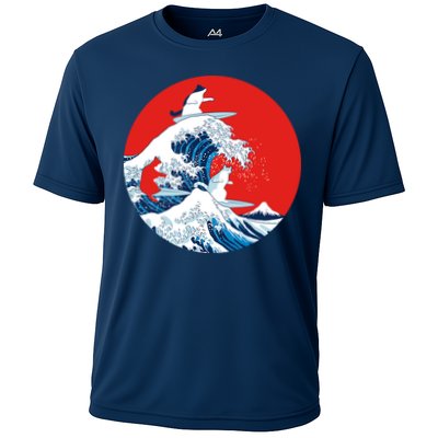 Great Kanagawa Wave Of Cats Performance Shirt
