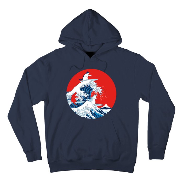 Great Kanagawa Wave Of Cats Hoodie