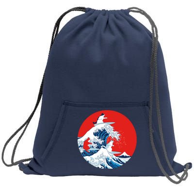 Great Kanagawa Wave Of Cats Sweatshirt Cinch Pack Bag