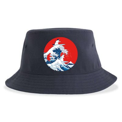 Great Kanagawa Wave Of Cats Sustainable Bucket Hat