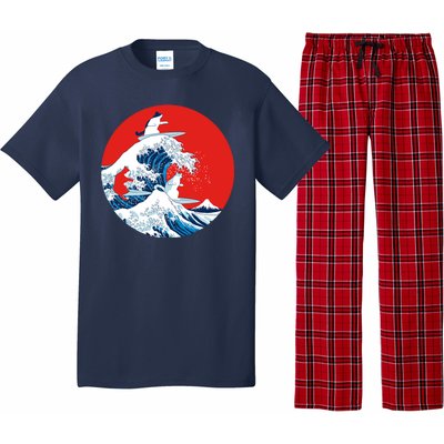 Great Kanagawa Wave Of Cats Pajama Set