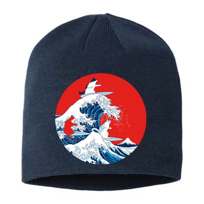 Great Kanagawa Wave Of Cats Sustainable Beanie