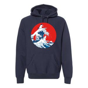 Great Kanagawa Wave Of Cats Premium Hoodie