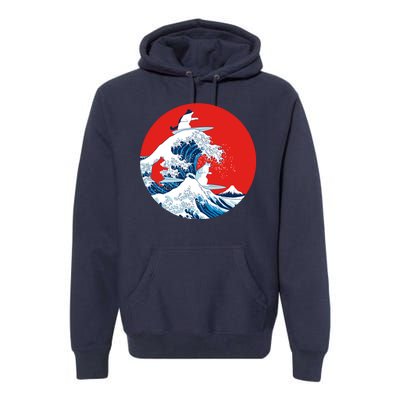 Great Kanagawa Wave Of Cats Premium Hoodie