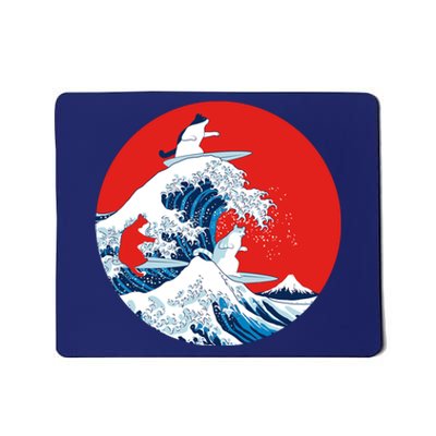 Great Kanagawa Wave Of Cats Mousepad