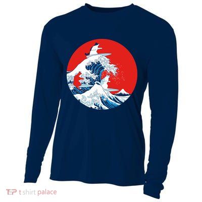 Great Kanagawa Wave Of Cats Cooling Performance Long Sleeve Crew