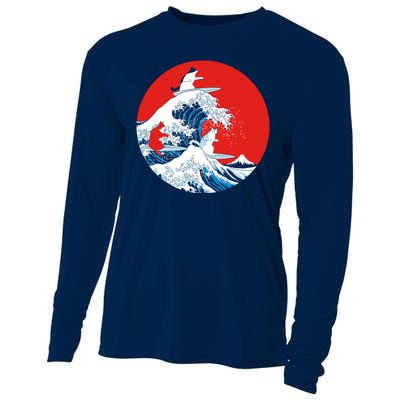 Great Kanagawa Wave Of Cats Cooling Performance Long Sleeve Crew