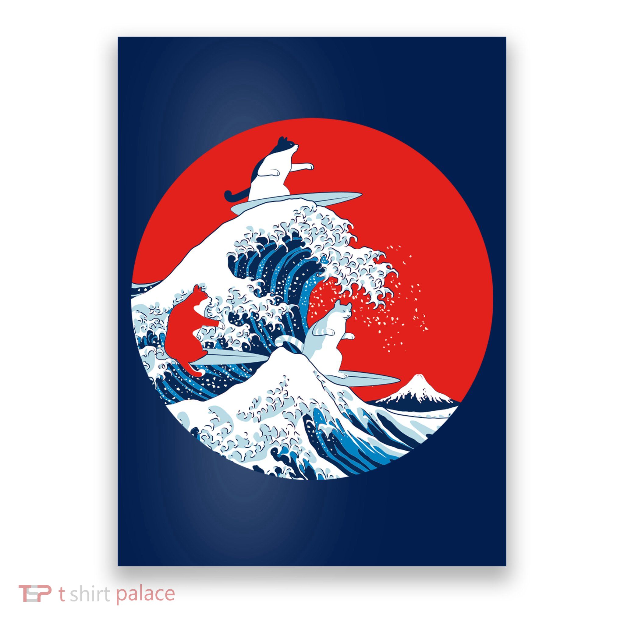 Great Kanagawa Wave Of Cats Poster