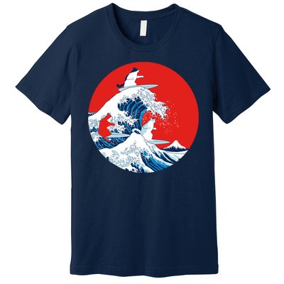 Great Kanagawa Wave Of Cats Premium T-Shirt