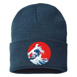 Great Kanagawa Wave Of Cats Sustainable Knit Beanie