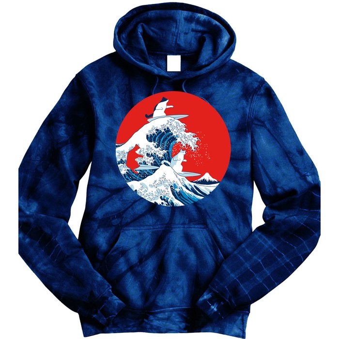 Great Kanagawa Wave Of Cats Tie Dye Hoodie