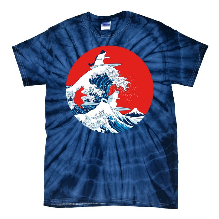 Great Kanagawa Wave Of Cats Tie-Dye T-Shirt