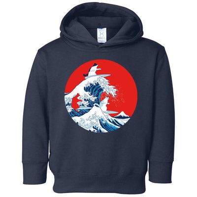 Great Kanagawa Wave Of Cats Toddler Hoodie