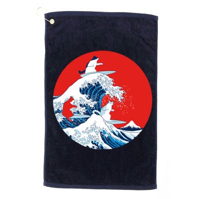 Great Kanagawa Wave Of Cats Platinum Collection Golf Towel