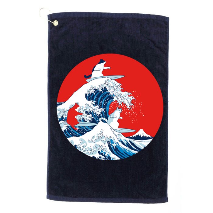 Great Kanagawa Wave Of Cats Platinum Collection Golf Towel