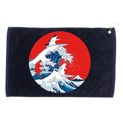 Great Kanagawa Wave Of Cats Grommeted Golf Towel