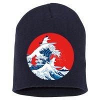 Great Kanagawa Wave Of Cats Short Acrylic Beanie