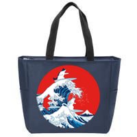 Great Kanagawa Wave Of Cats Zip Tote Bag