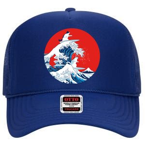 Great Kanagawa Wave Of Cats High Crown Mesh Back Trucker Hat