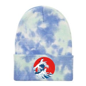 Great Kanagawa Wave Of Cats Tie Dye 12in Knit Beanie